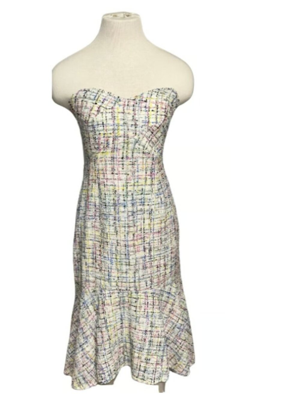 Sam Edelman Strapless Pastel Tweed Dress - Multi size 12 NWT